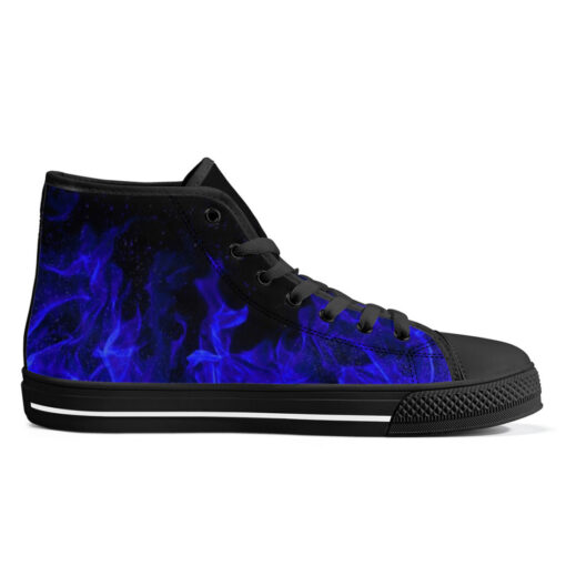 Blue Fire High-Top Canvas Shoes - Image 5