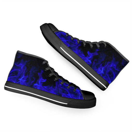 Blue Fire High-Top Canvas Shoes - Image 6