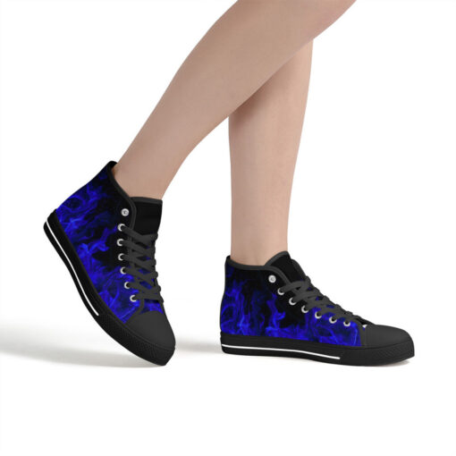 Blue Fire High-Top Canvas Shoes - Image 7