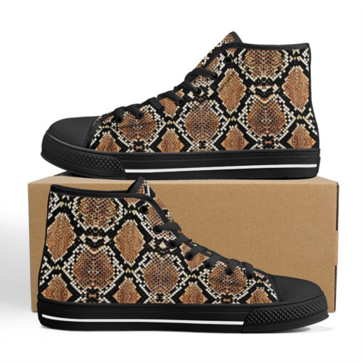 Snake Ornament High-Top Canvas Shoes