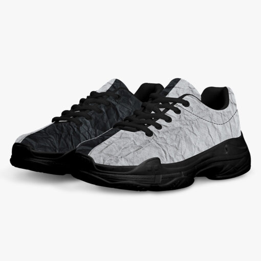 Black and White Paper Running Shoes - Image 2