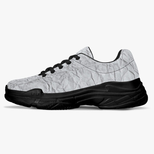 Black and White Paper Running Shoes - Image 4