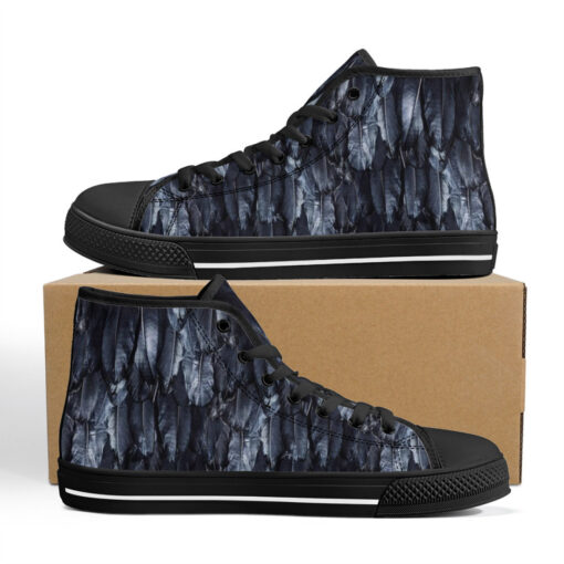 Raven Plumage High-Top Canvas Shoes