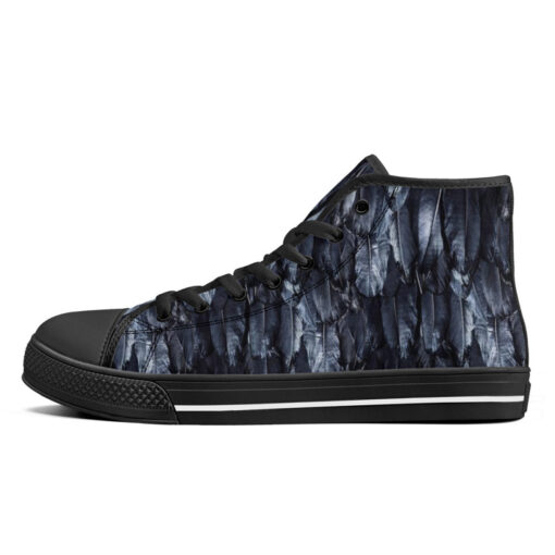 Raven Plumage High-Top Canvas Shoes - Image 4