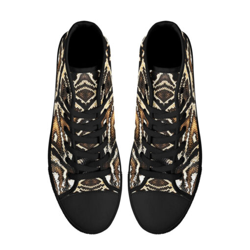 Snake Ornament High-Top Canvas Shoes - Image 3