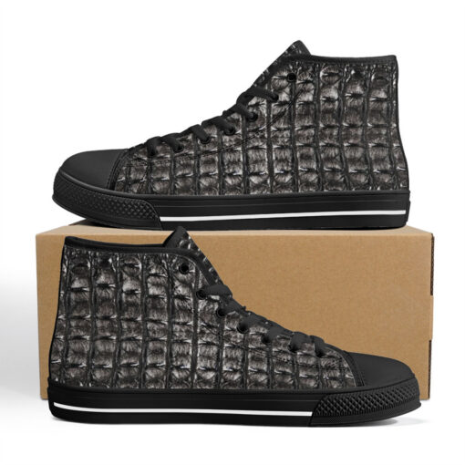 Alligator Print High-Top Canvas Shoes