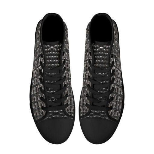 Alligator Print High-Top Canvas Shoes - Image 3