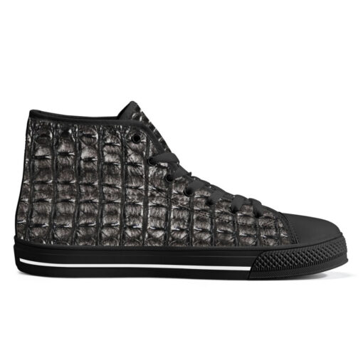 Alligator Print High-Top Canvas Shoes - Image 5