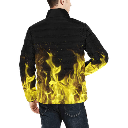 Yellow Fire Men's Padded Jacket - Image 4