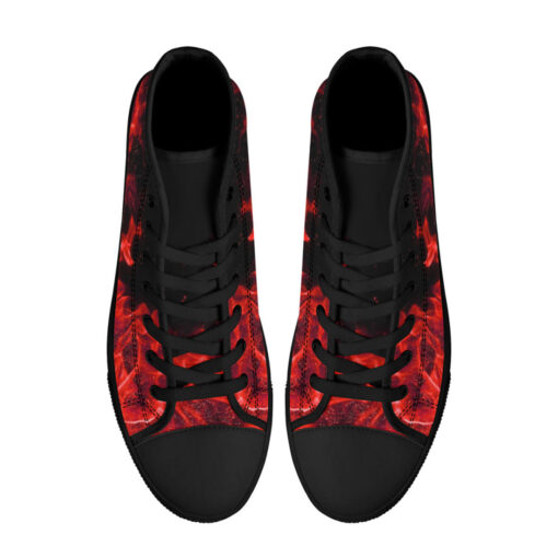 Red Fire High-Top Canvas Shoes - Image 3