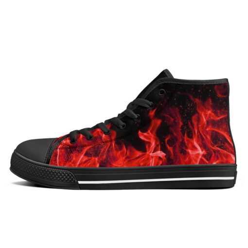 Red Fire High-Top Canvas Shoes - Image 4