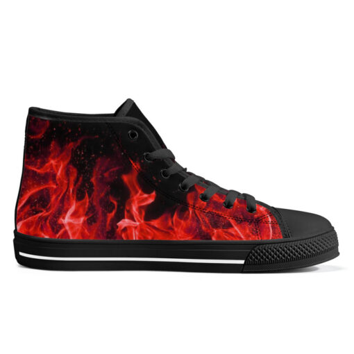 Red Fire High-Top Canvas Shoes - Image 5