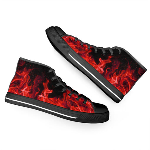 Red Fire High-Top Canvas Shoes - Image 6