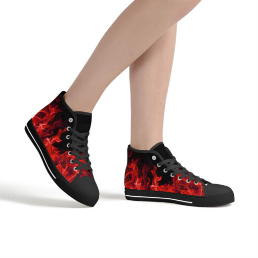 Red Fire High-Top Canvas Shoes - Image 7