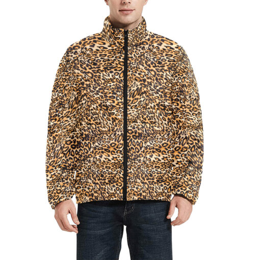 Leopard Texture Men's Padded Jacket - Image 3