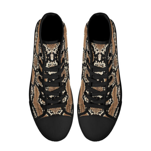 Snake Skin Pattern High-Top Canvas Shoes - Image 3