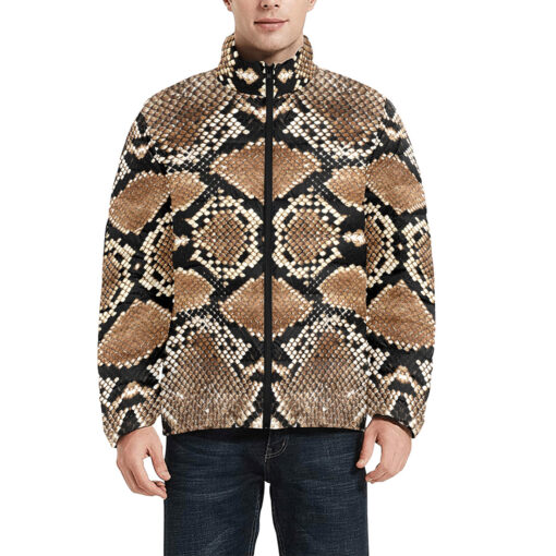 Snake Ornament Men's Padded Jacket - Image 3