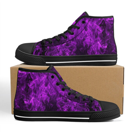 Violet Neon Smoke High-Top Canvas Shoes