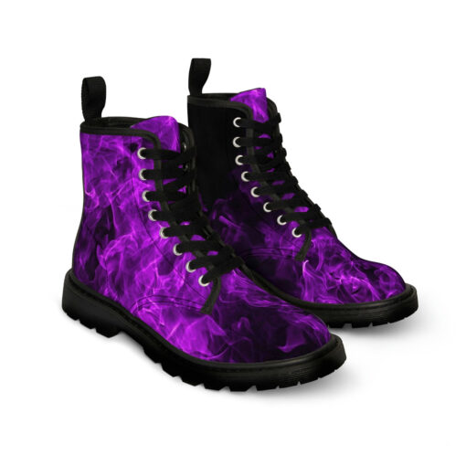 Violet Fire and Smoke Canvas Boots