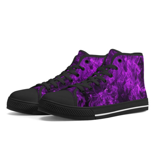 Violet Neon Smoke High-Top Canvas Shoes - Image 2