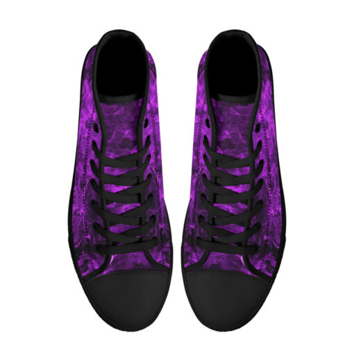 Violet Neon Smoke High-Top Canvas Shoes - Image 3