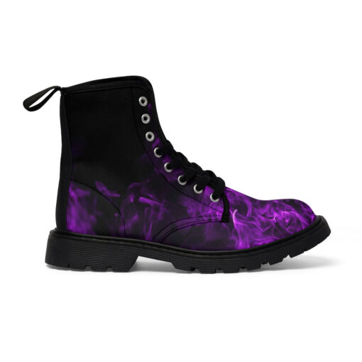 Violet Fire and Smoke Canvas Boots - Image 3