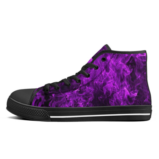 Violet Neon Smoke High-Top Canvas Shoes - Image 4