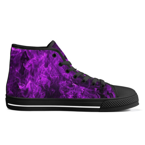 Violet Neon Smoke High-Top Canvas Shoes - Image 5