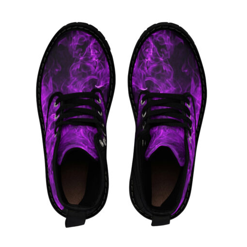 Violet Fire and Smoke Canvas Boots - Image 4