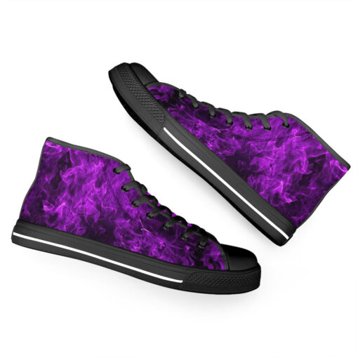 Violet Neon Smoke High-Top Canvas Shoes - Image 6