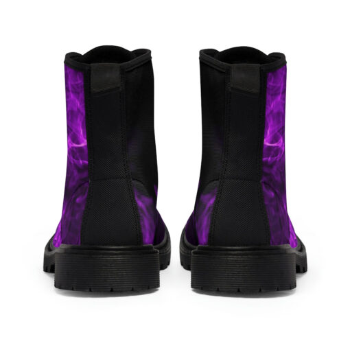 Violet Fire and Smoke Canvas Boots - Image 5