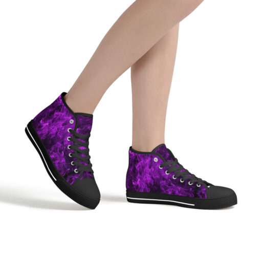 Violet Neon Smoke High-Top Canvas Shoes - Image 7