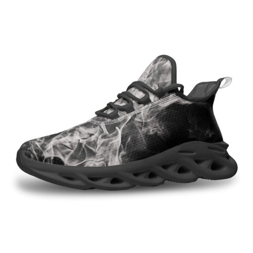 White Fire Smoke Sports Shoes