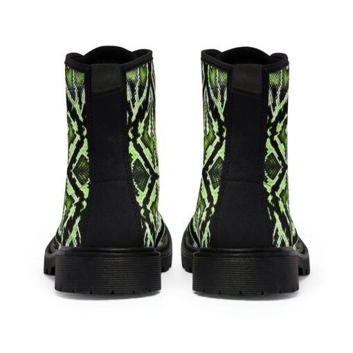 Green Snake Ornament Canvas Boots - Image 5