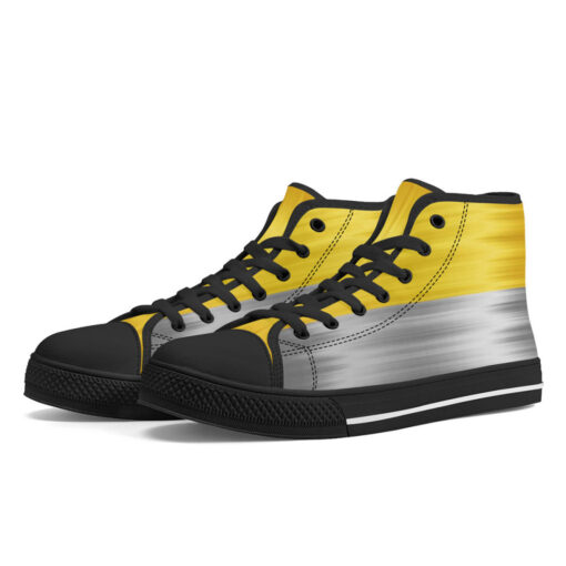 Gold and Silver High-Top Canvas Shoes - Image 2