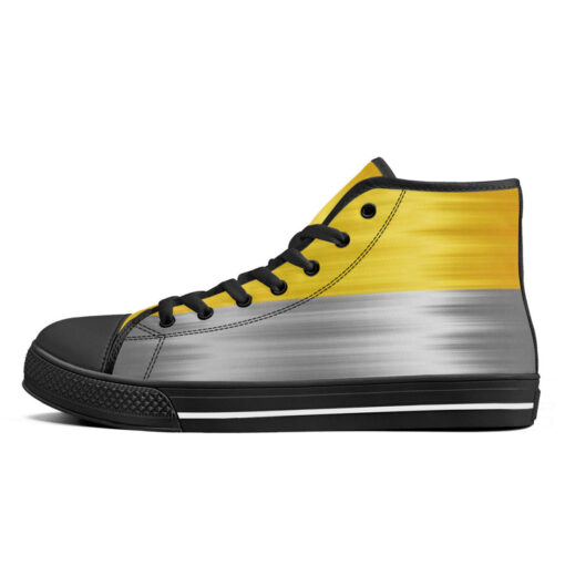 Gold and Silver High-Top Canvas Shoes - Image 4