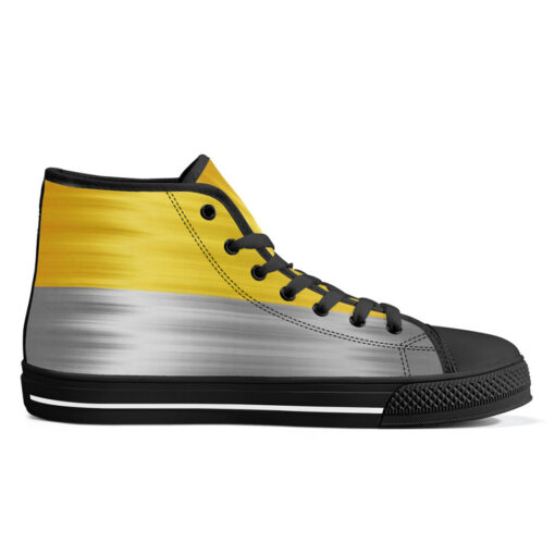 Gold and Silver High-Top Canvas Shoes - Image 5