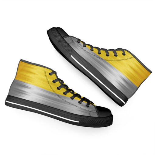 Gold and Silver High-Top Canvas Shoes - Image 6