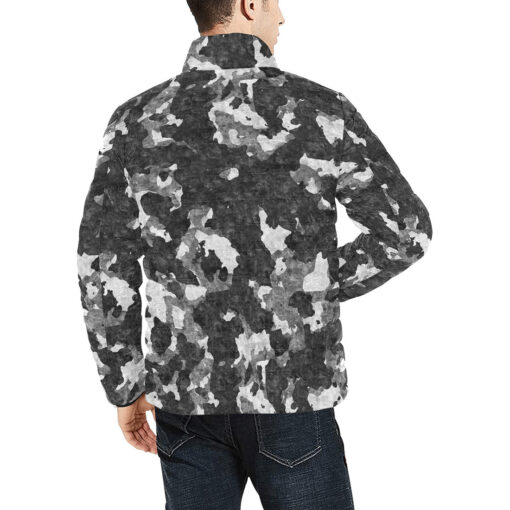 Gray Camouflage Men's Padded Jacket - Image 4