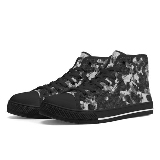 Gray Camouflage High-Top Canvas Shoes - Image 2