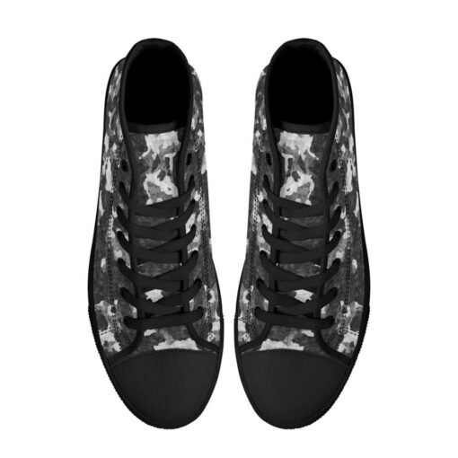 Gray Camouflage High-Top Canvas Shoes - Image 3