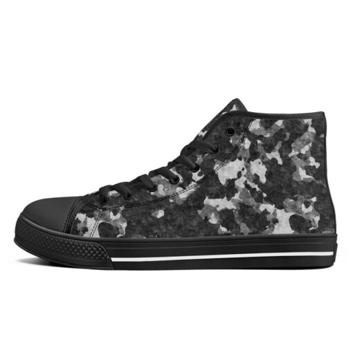 Gray Camouflage High-Top Canvas Shoes - Image 4