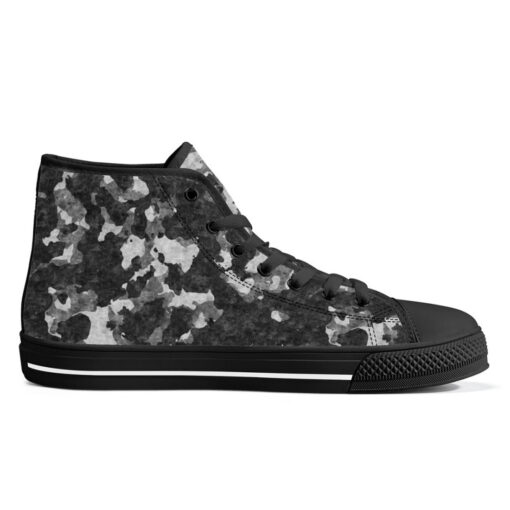 Gray Camouflage High-Top Canvas Shoes - Image 5