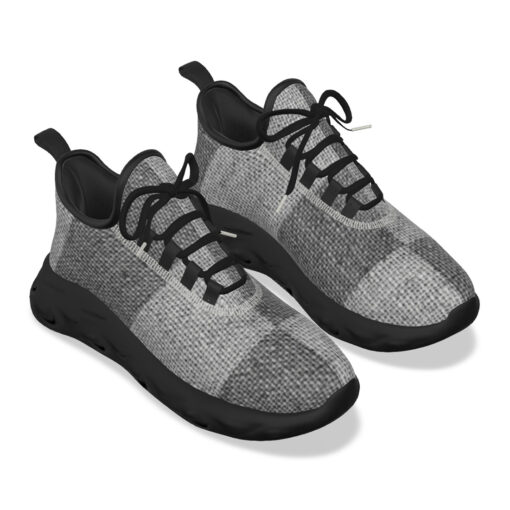 Gray Burlap Patchwork Sports Shoes - Image 5