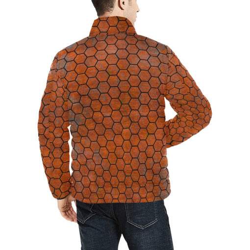 Rusty Hexagons Men's Padded Jacket - Image 4