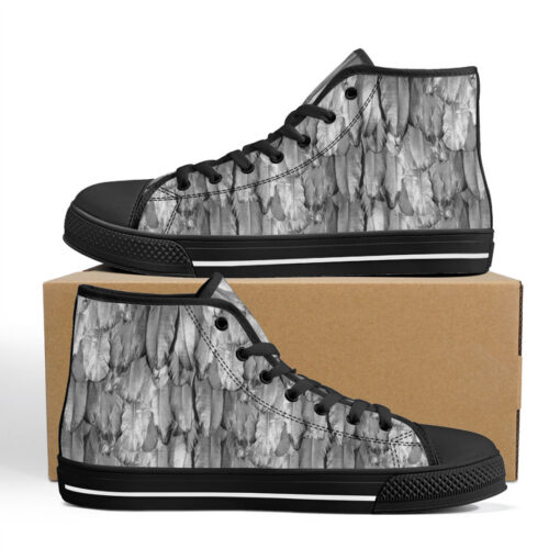 Raven Plumage High-Top Canvas Shoes