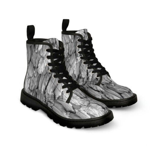 White Raven Plumage Canvas Boots