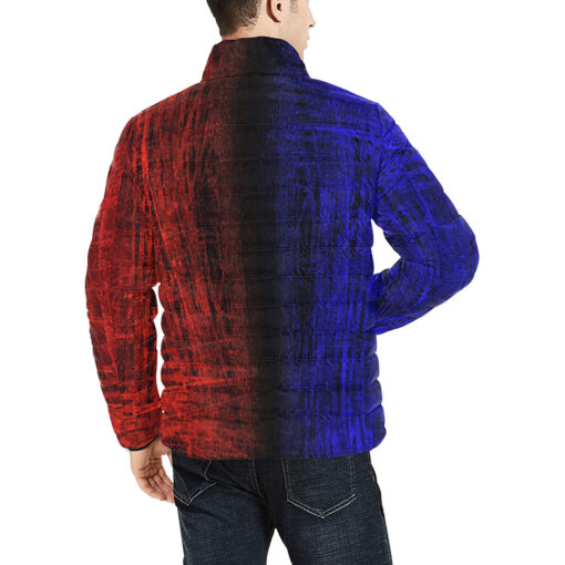 Red Blue Scuffs Men's Padded Jacket - Image 4