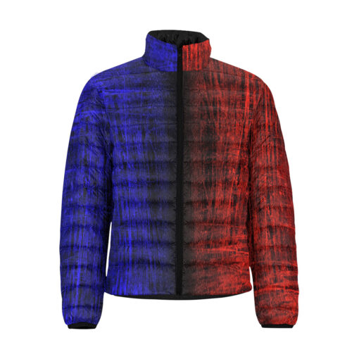 Red Blue Scuffs Men's Padded Jacket