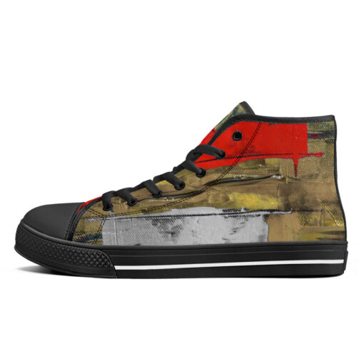 Art Abstraction High-Top Canvas Shoes - Image 4